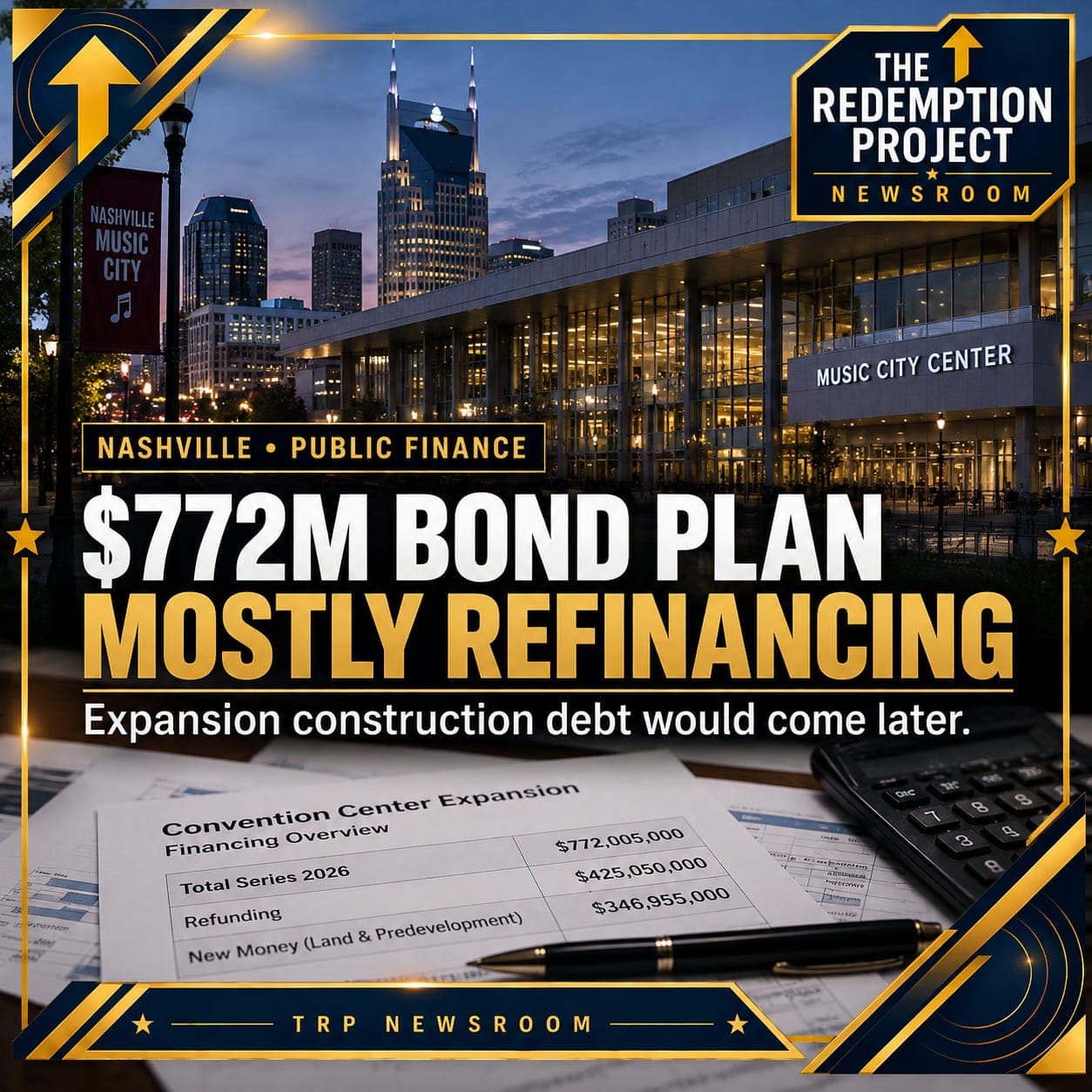 Nashville’s $772 Million Convention Center Bond Plan Is Mostly Refinancing. Expansion Construction Debt Would Come Later. artwork